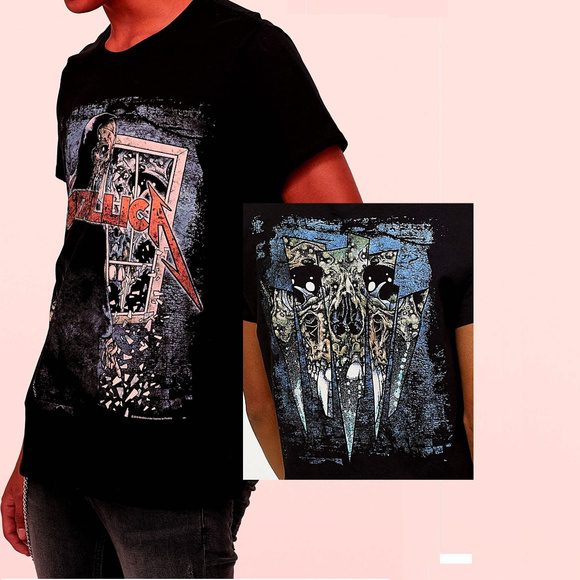 Metallica Am I Who I Think I Am? Pushead H&M metal rock Official T-Shirt M NWT - Picture 1 of 7